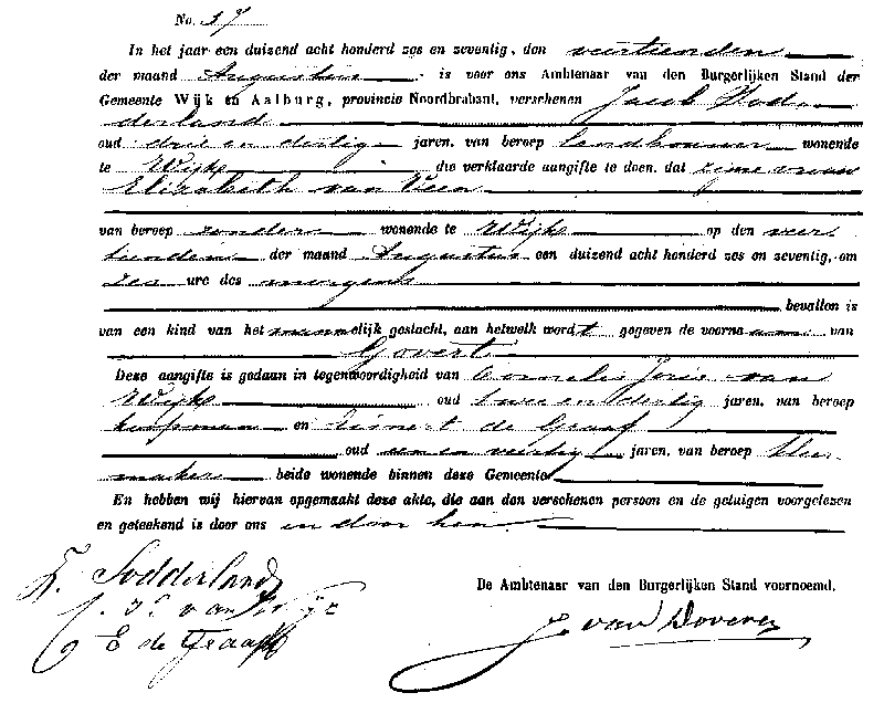 18760814 geb akte 37 Govert zv J Sodderland - E v Veen